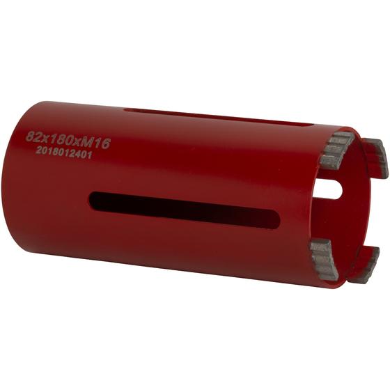 Diamant Trocken-Bohrkrone <br> Ø 32 - 162 mm <br> Nutzlänge 180 mm <br> wahlweise mit verschiedenen Aufnahmen