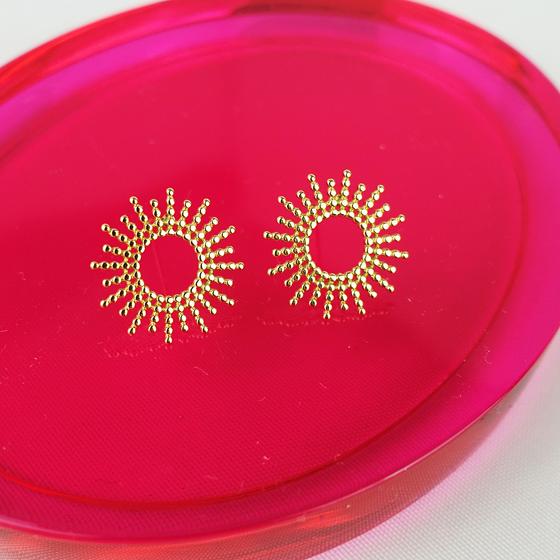 goldmarie Ohrringe SONNE - Stahl vergoldet - 1,5cm