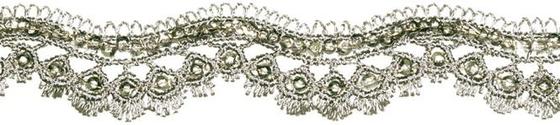 Klöppelspitze Pailetten silber 180018 180