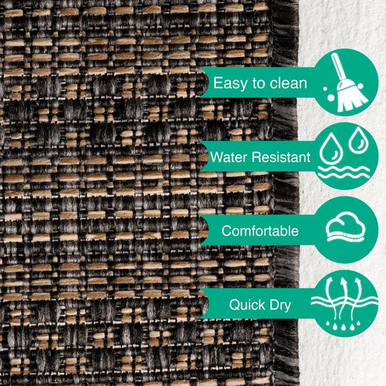 In & Outdoor Teppich Zagora schwarz/siyah