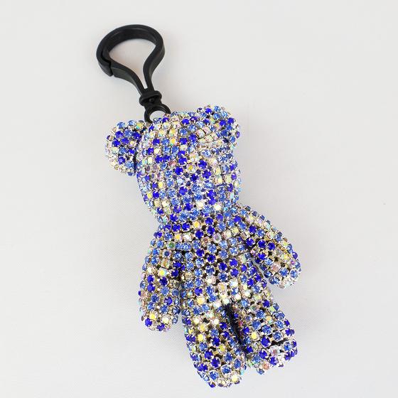 goldmarie Schlüsselanhänger BÄR Glitzer Strass Look - blau