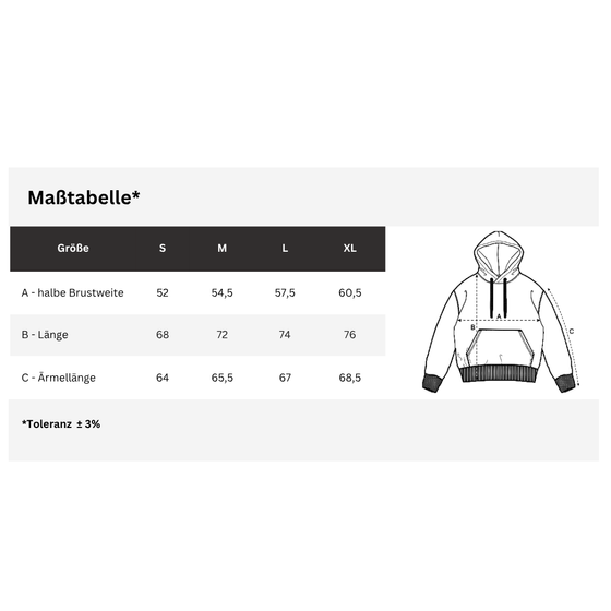 goldmarie Hoodie MOIN CHÉRI - graublau meliert schwarz - Unisex 