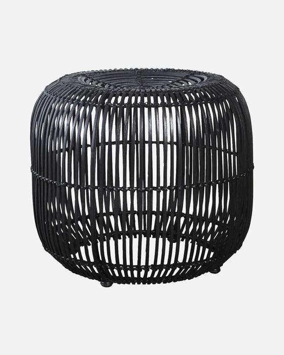 Hocker | Rattan-Hocker - Beistelltisch Modern Schwarz