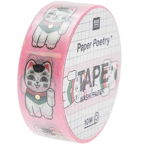 RICO DESIGN Tape WINKEKATZE - rosa