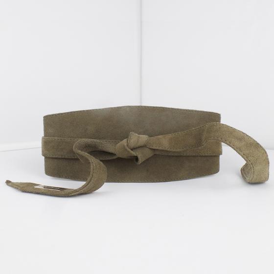 goldmarie Taillengürtel zum Knoten Wildleder graugrün