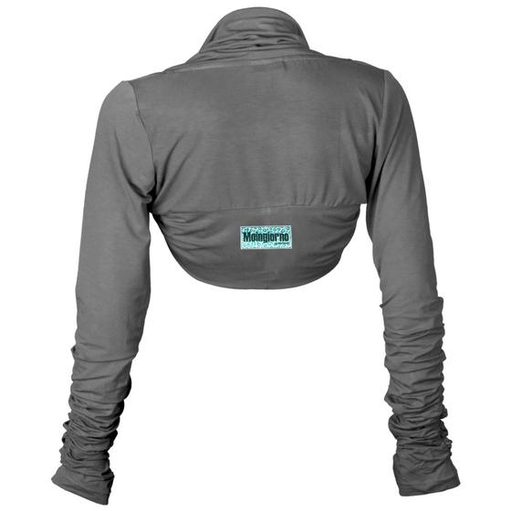 goldmarie Yoga Bolero Jacke Short MOINGIORNO Leo Label grün -  grau meliert