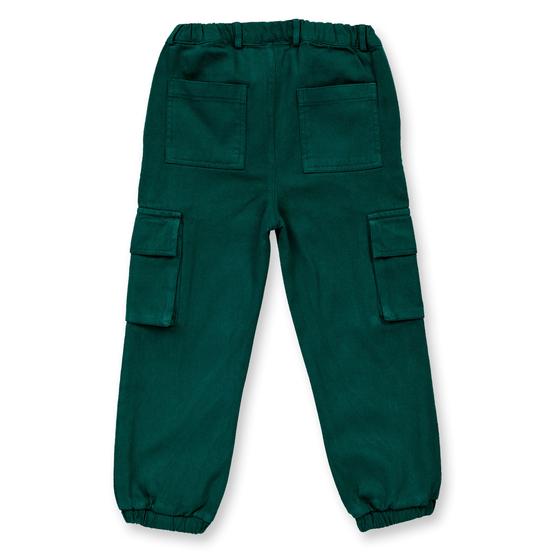 Twill-Hose, gefüttert, Biobaumwolle, GOTS-zertifiziert, tannengrün
