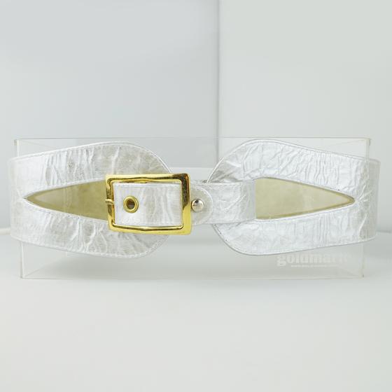 goldmarie Taillengürtel EVELYN - Painted Edition - Gummizug-Element - vintage silber
