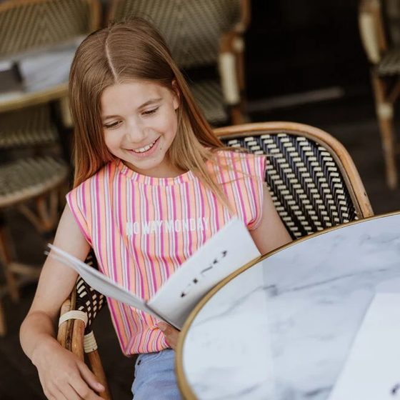 Jersey-Top "No Way Monday", stripes