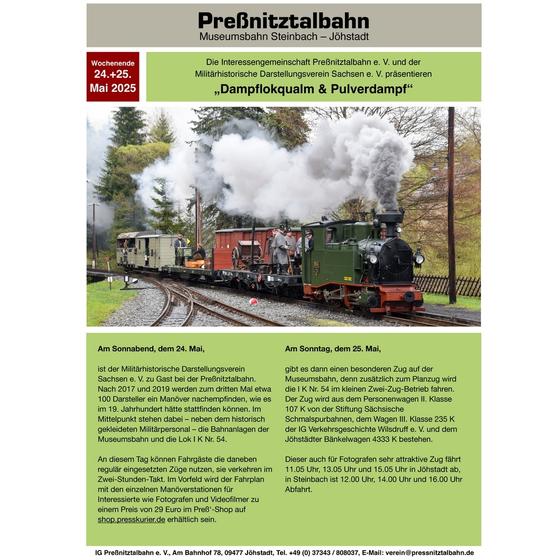 Veranstaltung „Dampflokqualm & Pulverdampf“ am 24. Mai 2025