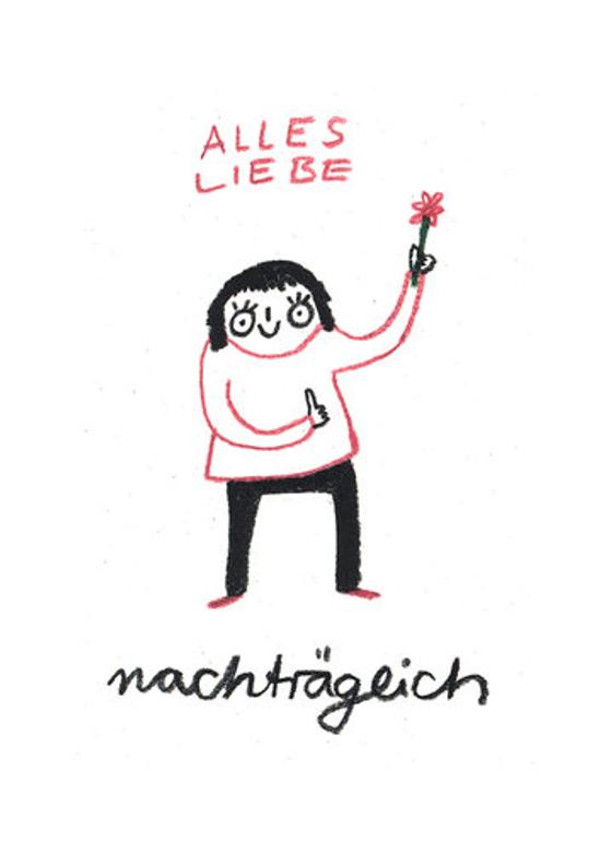 Postkarte Alles Liebe von Slinga Illustration