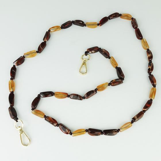 Goldmarie Taschen- und Handykette SOPHIE - Dekosteine - braun