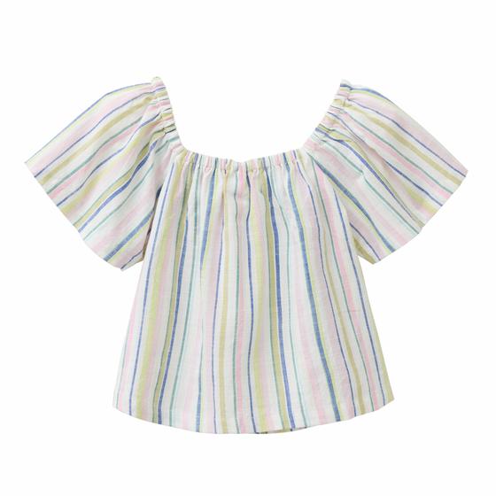 People wear Organic Bluse Kurzarm Bunt Gestreift