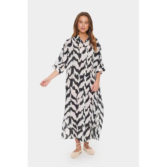 SAINT TROPEZ Blusen Kleid KelsieSZ 30514025 - gemustert - schwarz-weiß