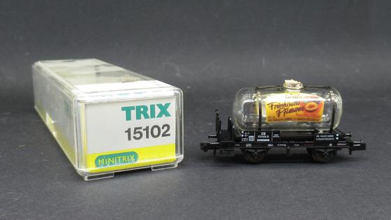 Minitrix 15102 100 Güterwagen Glaskesselwagen Fränkische Pflaume Privat Wagen Spur N OVP