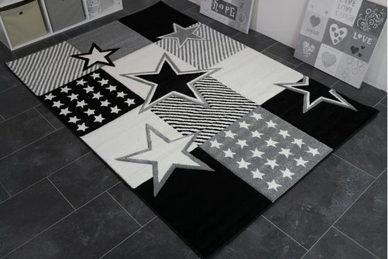 BUENO çocuk halısı 160 x 230 cm yildizli siyah