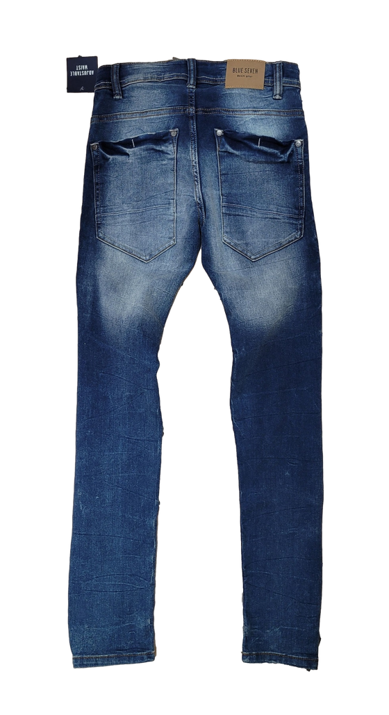 Jeans mit Patches, elastisch, verstellbarer Bund