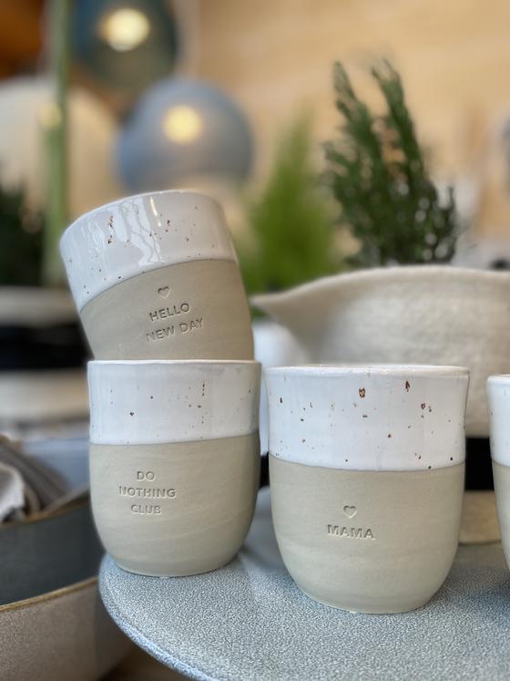 Eulenschnitt Becher HELLO NEW DAY