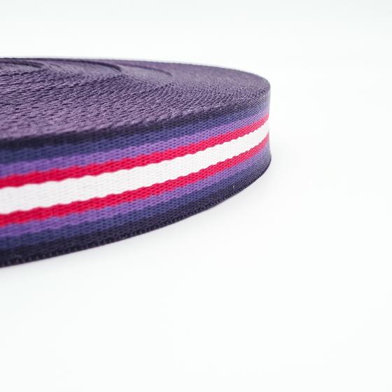 Gurtband Colorful Stripes 40mm - schwarz lla bordeaux