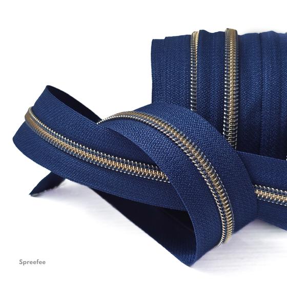 Endlos Reißverschluss breit Altmessing metallisiert für Taschen nähen Made in Germany bei Spreefee alles zum Taschen nähen kaufen