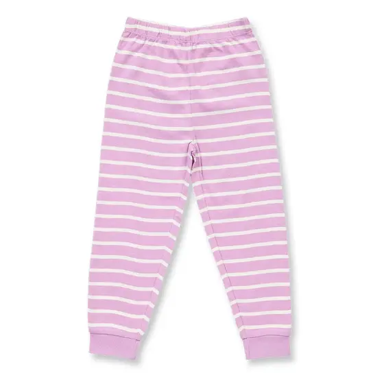 Sense Organics Pyjama Long John Flieder Weiß Geringelt