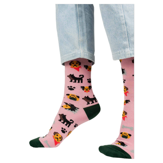 Organic Socken Hunde Pink von Kabak
