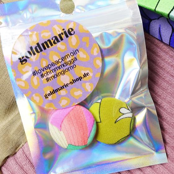 goldmarie Seidentuch-Weste I BELIEVE IN DISCO - Vintage-Stoff Recycelt - sand-bunt - reversible LOVE PEACE MOIN - mit Kosmetiktasche