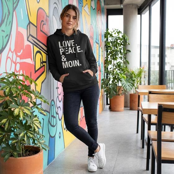 goldmarie LOVE PEACE MOIN Hoodie Gabi dunkelgrau-silber