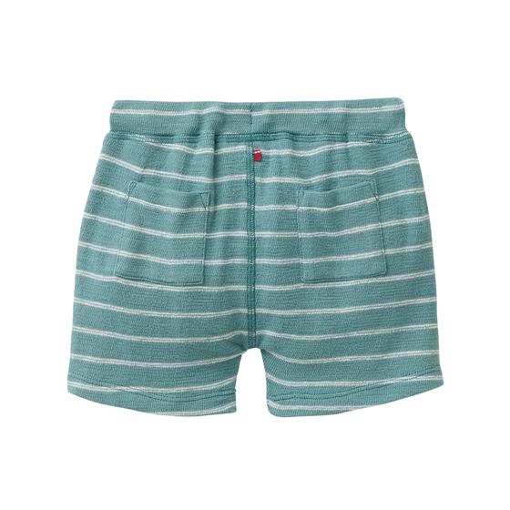 People wear Organic Sweat Bermuda Petrol Geringelt