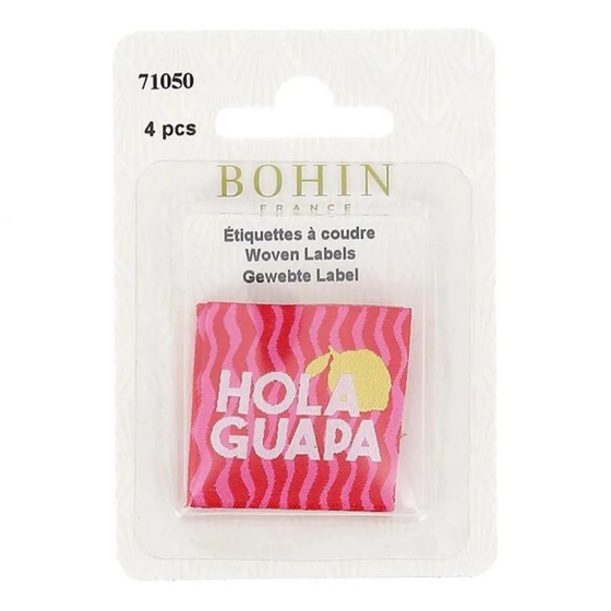 Bunte Bohin Webetiketten mit Sprüchen zum Aufnähen für selbstgenähte Taschen und Accessoires