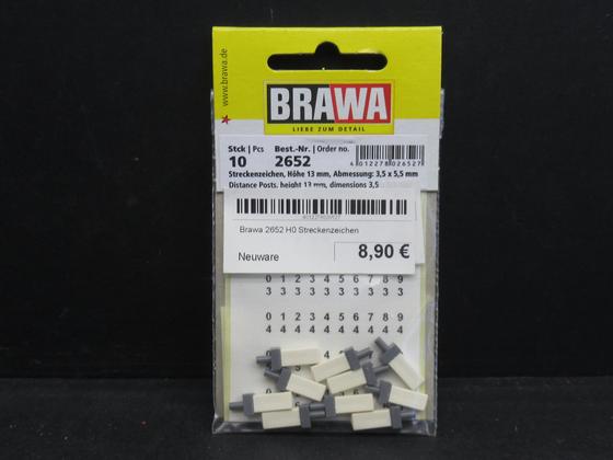 Brawa 2652 H0 Streckenzeichen Kilometersteine Spur H0 OVP