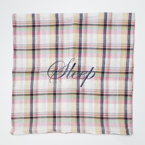 goldmarie Kissenhülle SLEEP & FUCK kariert bunt - 40x40cm