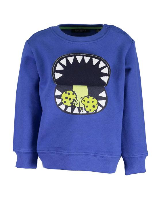 Sweatshirt "Hippo" mit Aufklappmaul, reine Baumwolle, ocean