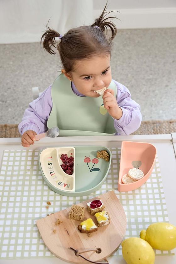 Lässig Kinder Menüteller Silikon 3-teilig Happy Fruits Kirsche