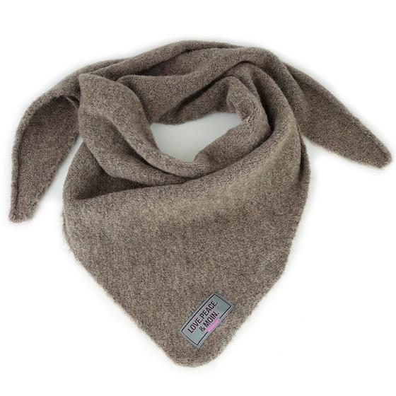 goldmarie Dreieckschal LOVE PEACE MOIN Gray Label - braun 