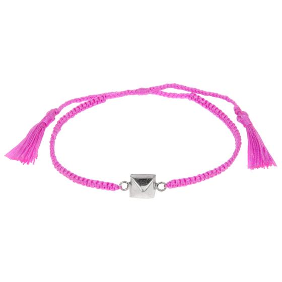 goldmarie Armband "Pyramid small" 925er Silber Nylon geflochten flieder