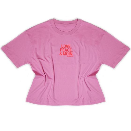 goldmarie LOVE PEACE MOIN T-Shirt Rosi - bubblegum neon rot