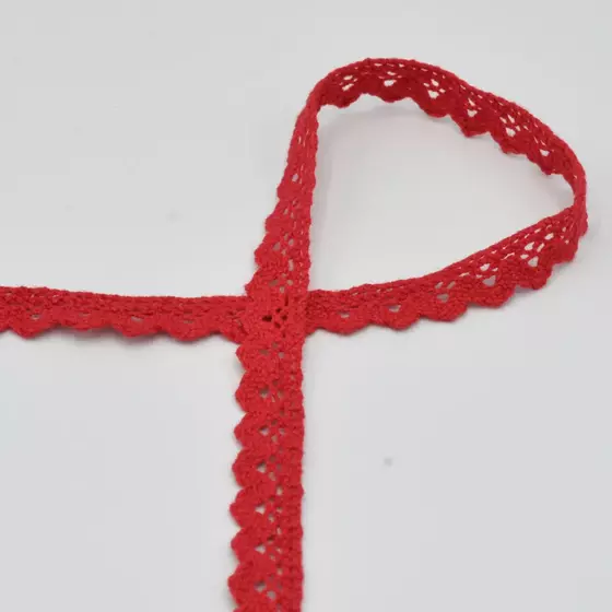 Baumwollspitze 12mm rot