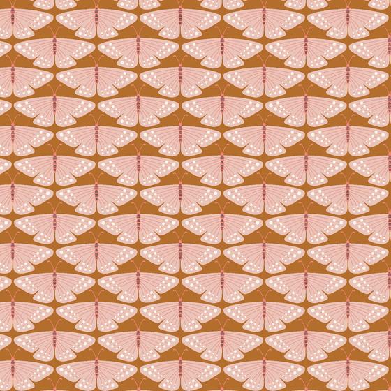 Fox & Flutter von Loes van Oosten für Cotton + Steel mit modernen grafischen Waldmotiven wie dem Square Fox in ruhigen Denimblau-, Rosé- und Grautönen. Ideal für besondere Taschen, Accessoires und Kleidung.