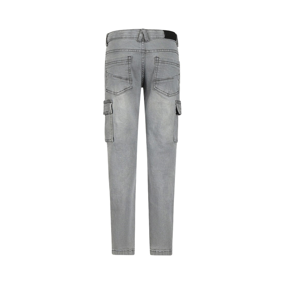 Cargo-Jeans, verstellbar, Baumwolle, grau