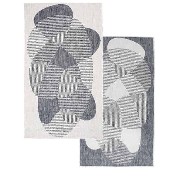 DUO Rug wendbarer Teppich silber