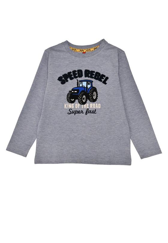 Langarmshirt "Speed Rebel", Baumwolle, navy-melange
