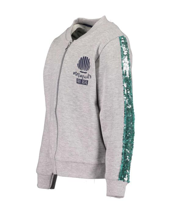 Sweatjacke "Mermaids are real" mit Pailletten-Streifen