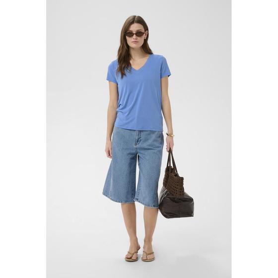 SOAKED IN LUXURY T-Shirt SLColumbine V-Neck 30404284 - kornblumen blau