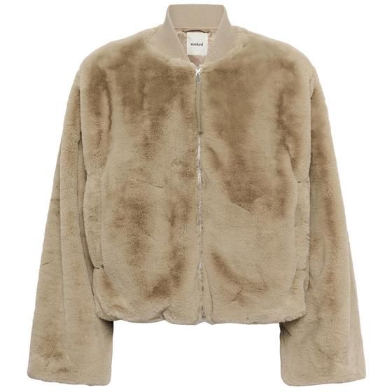 SOAKED Bomber Jacke Teddyfell SLEstacia 30409253 - grau-beige