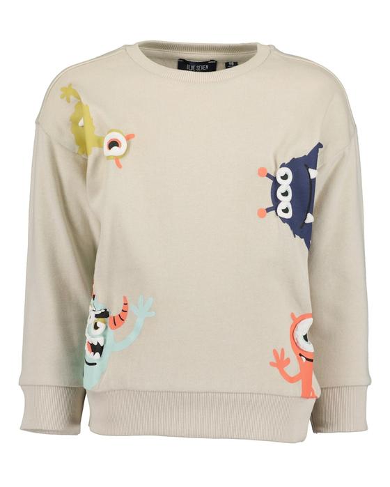 Sweatshirt "Funny Monster", Baumwolle, kiesel