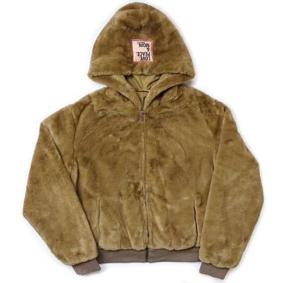goldmarie Jacke LOVE PEACE MOIN - Kunstfell - braun 