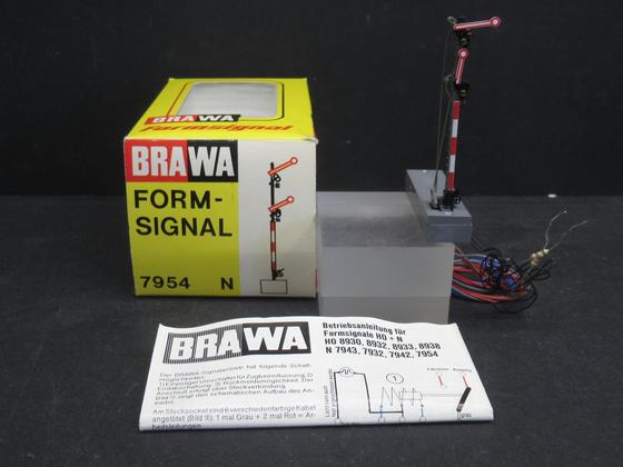 Brawa 7954 Flügelsignal mit 2 gekoppelten Signalflügen HP0/HP2 Spur N OVP