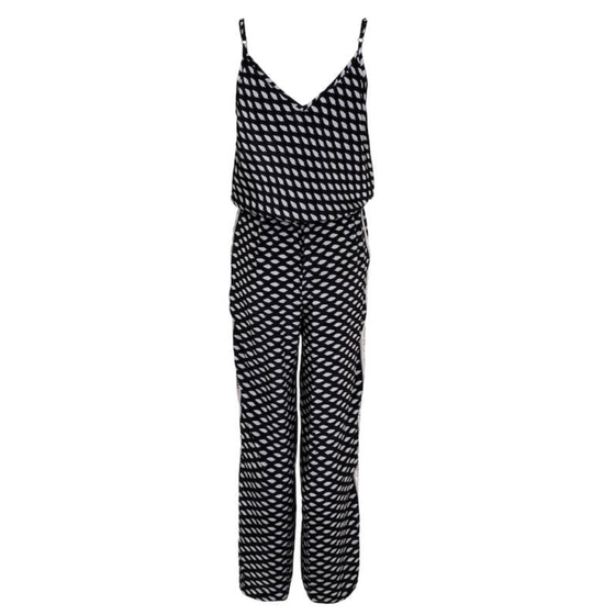 BLACK COLOUR Jumpsuit mit Spaghettiträger BCLuna Ella 39138-BT - schwarz-grau-creme