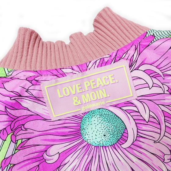 goldmarie Seidentuch-Weste I BELIEVE IN DISCO - Vintage-Stoff Recycelt - sand-bunt - reversible LOVE PEACE MOIN - mit Kosmetiktasche